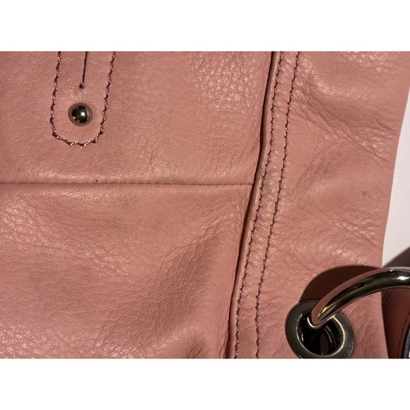 B Makowsky Pink Leather Studded Tassel Crossbody Shoulder Bag - Picture 7 of 7